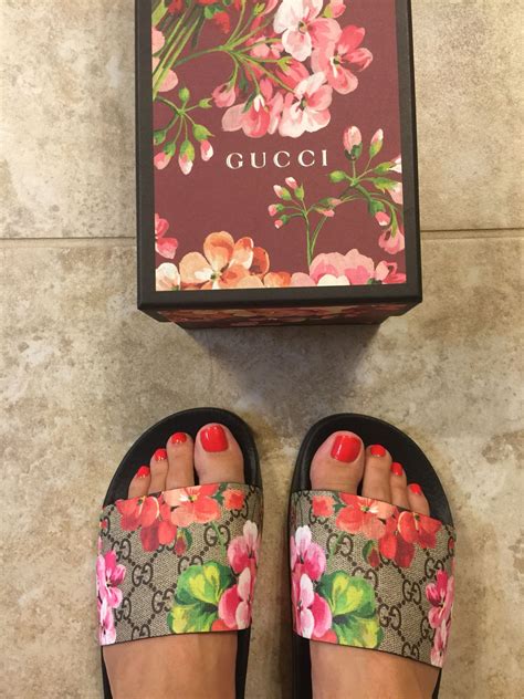 gucci fluffy shoes|Gucci floral slides outfit.